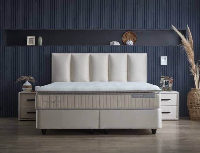 Skybedd 8211 Boxspring Met Opbergruimte Birdybedd Beige 180 215 200