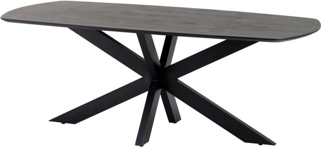 Deense Ovale Eettafel 180 Cm Zwart Acaciahout