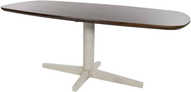 Eetkamertafel 160 Deens Ovaal Poot Beige Mango Bruin Walnoot